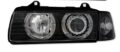 Φανάρια εμπρός angel eyes για Bmw E36 (1991-2000) 4d sedan - μαύρα , χωρίς λάμπες (Η7) - σετ 2τμχ. € 363,5