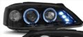 Φανάρια εμπρός led angel eyes για Opel Astra G (1998-2004) - μαύρα , με λάμπες (Η1) - σετ 2τμχ. € 304,7