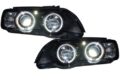 Φανάρια εμπρός angel eyes για BMW X5 (1999-2003) - μαύρα , με λάμπες (Η1) - σετ 2τμχ. € 409,1