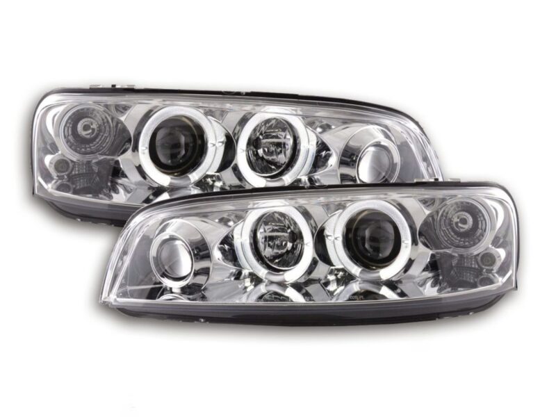 Φανάρια εμπρός angel eyes για Fiat Punto (1999-2003) - chrome , με λάμπες (Η1) - σετ 2τμχ. € 265,1