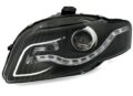 Φανάρια εμπρός led για Audi A4 B7 (2004-2008) - chrome ,μαύρα , με λάμπες (Η1) - σετ 2τμχ. € 469,7