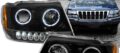 Φανάρια εμπρός led angel eyes για Jeep Grand Cherokee (1999-2005) - μαύρα , χωρίς λάμπες (Η7) - σετ 2τμχ. € 301,1