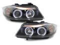 Φανάρια εμπρός angel eyes για BMW E90 (2005-2008) - μαύρα , με λάμπες (Η1) - σετ 2τμχ. € 326,3