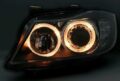 Φανάρια εμπρός angel eyes για BMW E90(2005-2009) - μαύρα , χωρίς λάμπες (Η7) - σετ 2τμχ. € 509,9