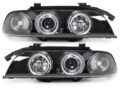 Φανάρια εμπρός angel eyes για BMW E39 (1995-2003) - μαύρα , με λάμπες (Η1) - σετ 2τμχ. € 247,1