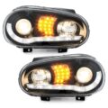 Φανάρια εμπρός led για Vw Golf IV - black , με λάμπες (Η1) - σετ 2τμχ. € 337,1