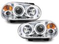 Φανάρια εμπρός angel eyes για Vw Golf IV - chrome , με λάμπες (Η1) - σετ 2τμχ. € 217,1