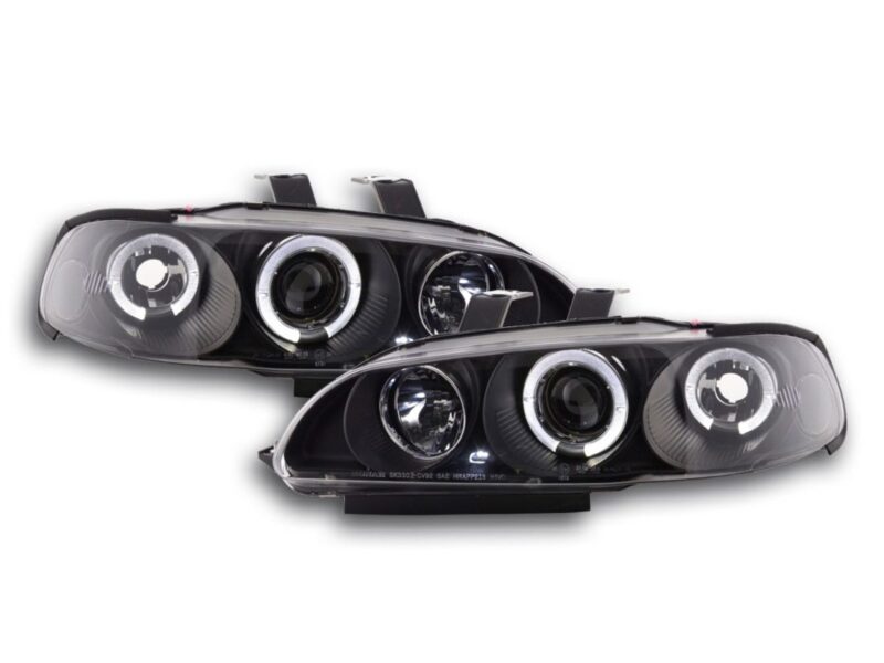 Φανάρια εμπρός angel eyes για Honda Civic 2/3 πορτο (1992-1995) - μαύρα , με λάμπες (Η1) - σετ 2τμχ. € 287,9