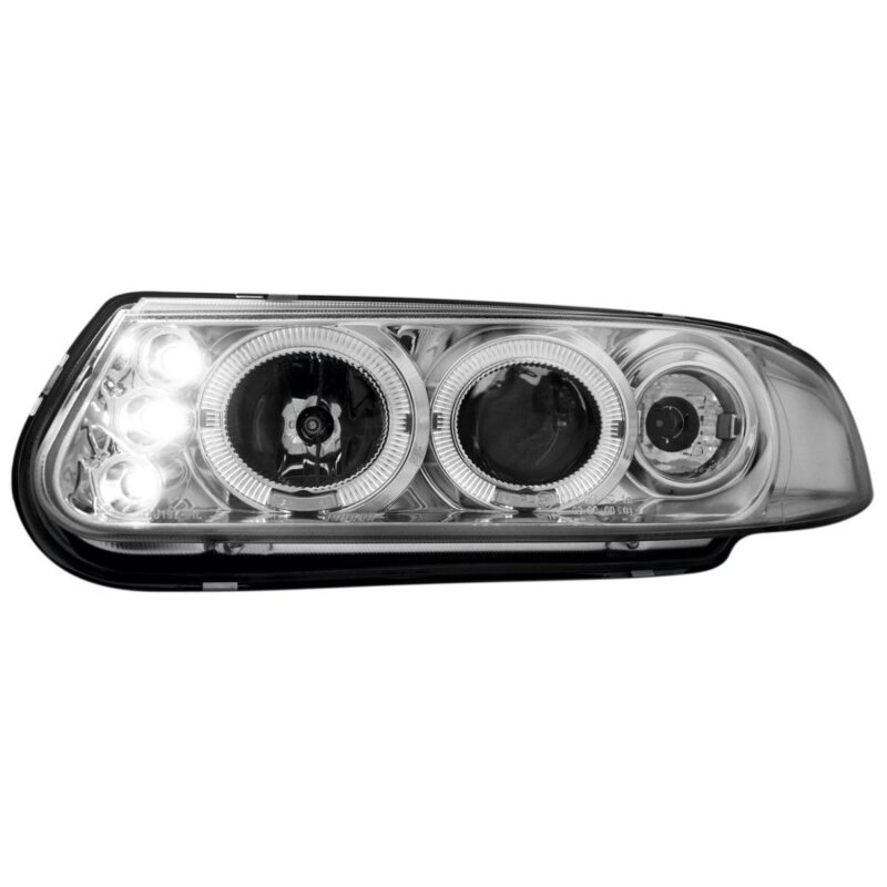 Φανάρια εμπρός led angel eyes για Rover 200 (1995-2000) - chrome , με λάμπες (Η1) - σετ 2τμχ. € 240,5