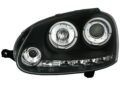 Φανάρια εμπρός angel eyes για Vw Golf 5 , μαύρα , με λάμπες (Η1) - σετ 2τμχ. € 409,1