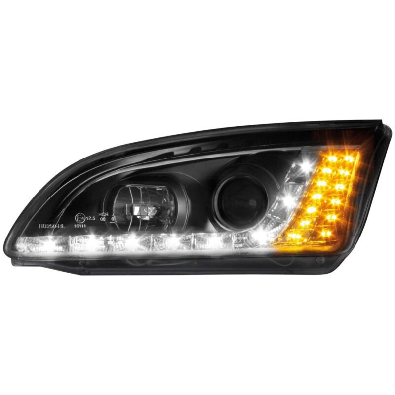 Φανάρια εμπρός Devil eyes led για Ford Focus (2005-2008) - μαύρα , με λάμπες (Η1) - σετ 2τμχ. € 367,1