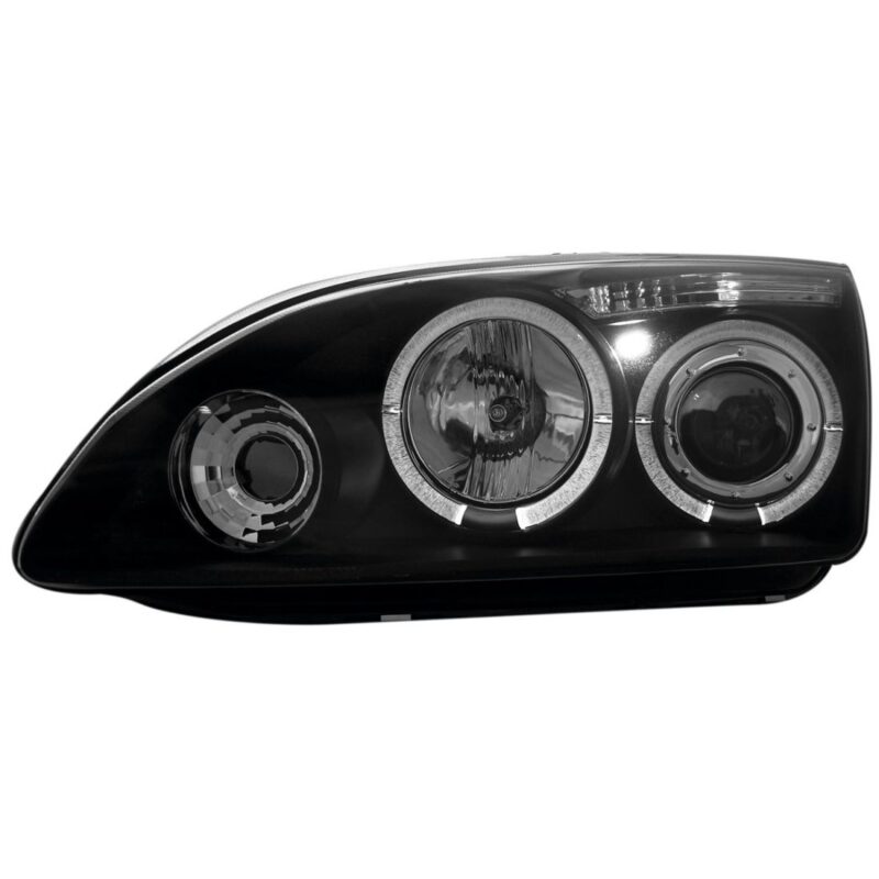 Φανάρια εμπρός angel eyes για Ford Focus (2005-2008) - μαύρα , με λάμπες (Η1) - σετ 2τμχ. € 301,1