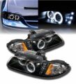 Φανάρια εμπρός angel eyes με led για Chrysler Voyager (1996-2002) - μαύρα , με λάμπες (Η1) - σετ 2τμχ. € 331,1