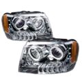 Φανάρια εμπρός angel eyes CCFL για Jeep Grand Cherokee (1999-2005) - chrome , χωρίς λάμπες (Η7) - σετ 2τμχ. € 347,3