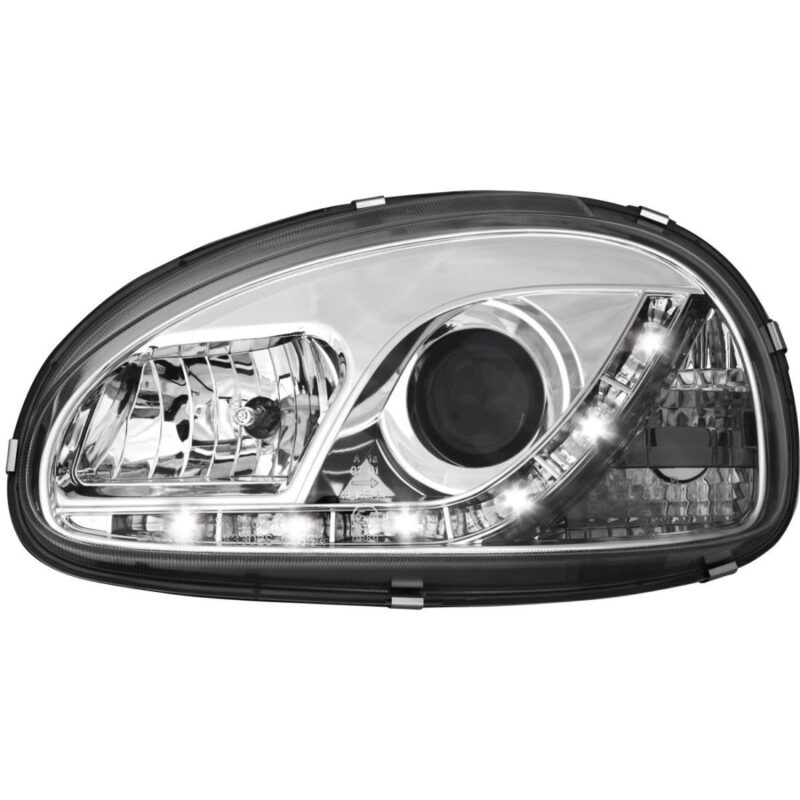 Φανάρια εμπρός led για Opel Corsa B (1993-2001) - chrome , με λάμπες (Η1) - σετ 2τμχ. € 337,1