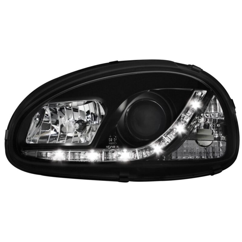 Φανάρια εμπρός led για Opel Corsa B (1993-2001) - μαύρα , με λάμπες (Η1) - σετ 2τμχ. € 337,1