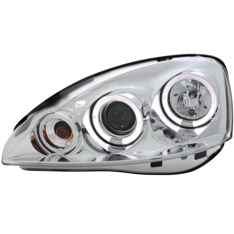 Φανάρια εμπρός angel eyes για Opel Corsa C (2001-2006) - χρωμίου , με λάμπες (Η1) - σετ 2τμχ. € 241,1