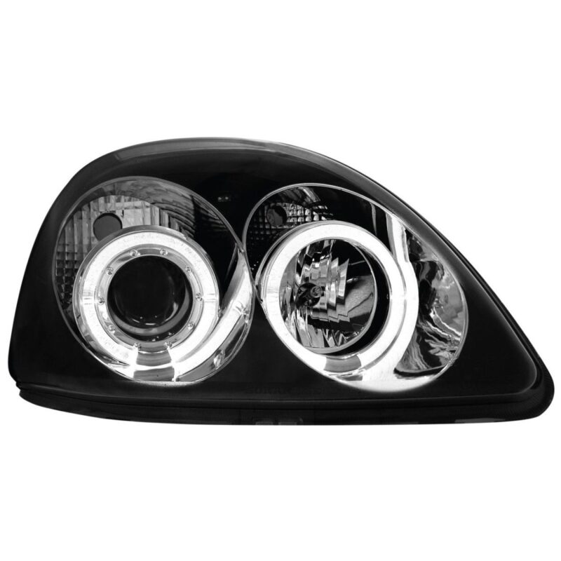 Φανάρια εμπρός angel eyes για Toyota Yaris (1998-2003) - μαύρα , με λάμπες (Η1) - σετ 2τμχ. € 277,1