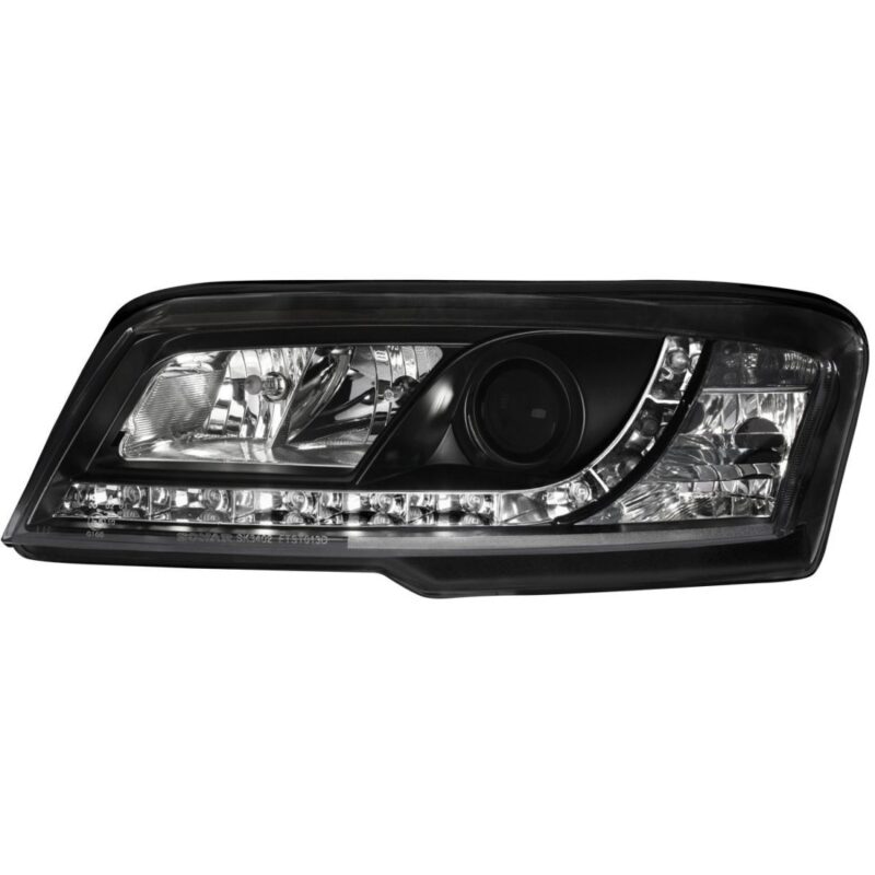 Φανάρια εμπρός led για Fiat Stilo 3 πορτο (2001-2008) - μαυρα , με λάμπες (Η1) - σετ 2τμχ. € 409,1