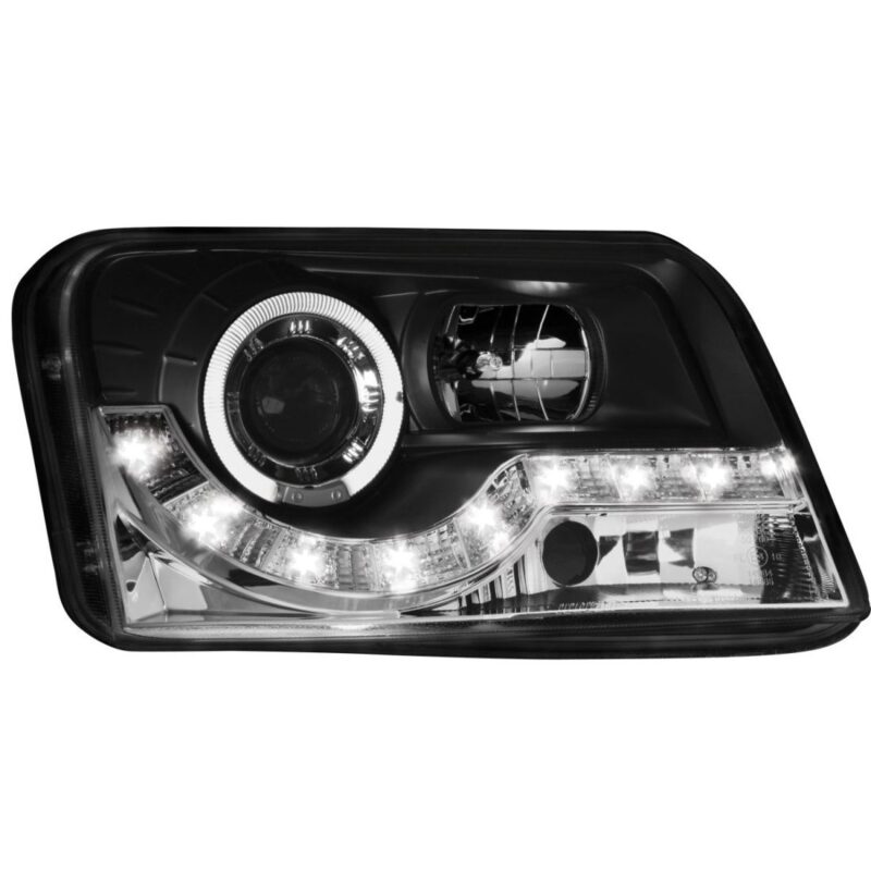 Φανάρια εμπρός led για Fiat Panda (2003+) - μαύρα , με λάμπες (Η1) - σετ 2τμχ. € 409,1