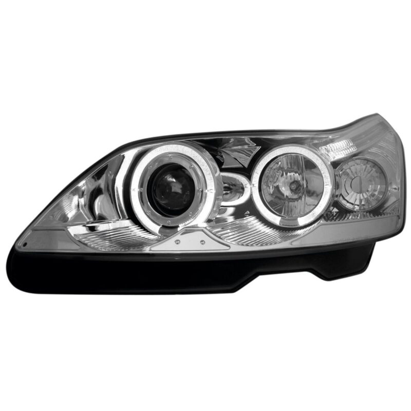 Φανάρια εμπρός angel eyes για Citroen C4 (2004+) - chrome , με λάμπες (Η1) - σετ 2τμχ. € 331,1