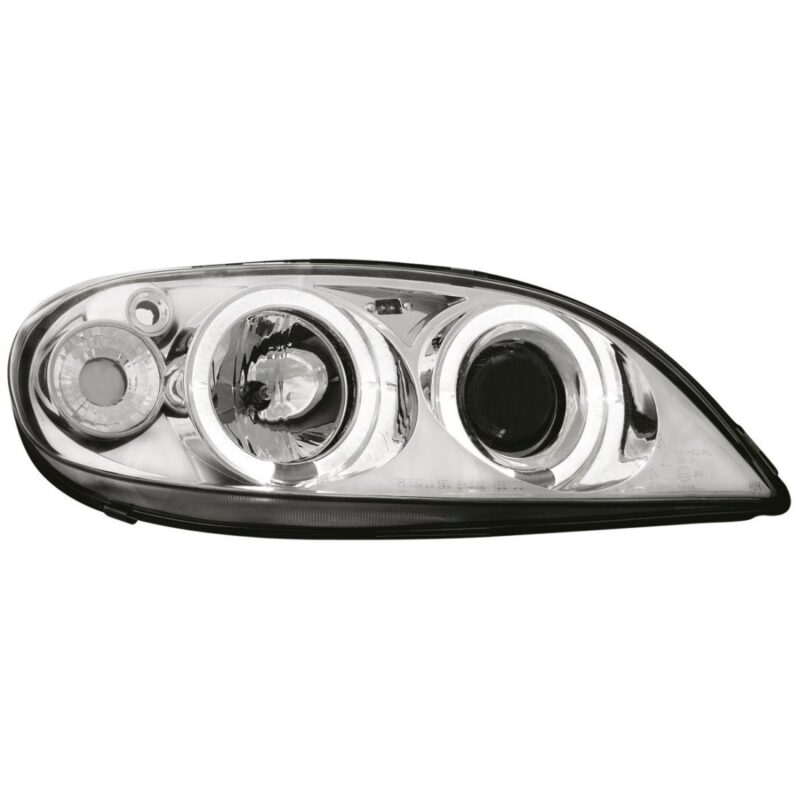 Φανάρια εμπρός angel eyes για Citroen Saxo (2000-2004) - chrome , με λάμπες (Η1) - σετ 2τμχ. € 241,1