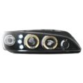 Φανάρια εμπρός angel eyes για Peugeot 306 (1997-2000) , μαύρα , με λάμπες (Η1) - σετ 2τμχ. € 290,3