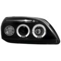 Φανάρια εμπρός angel eyes για Ford Fiesta MK5 (1999-2002) - μαύρα , με λάμπες (Η1) - σετ 2τμχ. € 241,1