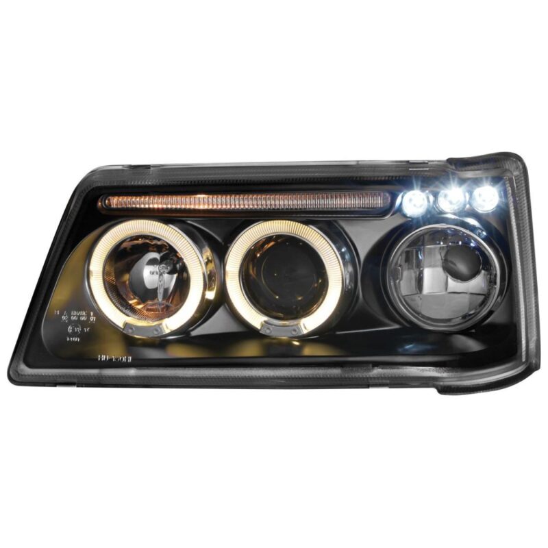 Φανάρια εμπρός angel eyes για Peugeot 205 , μαύρα , με λάμπες (Η1) - σετ 2τμχ. € 248,3