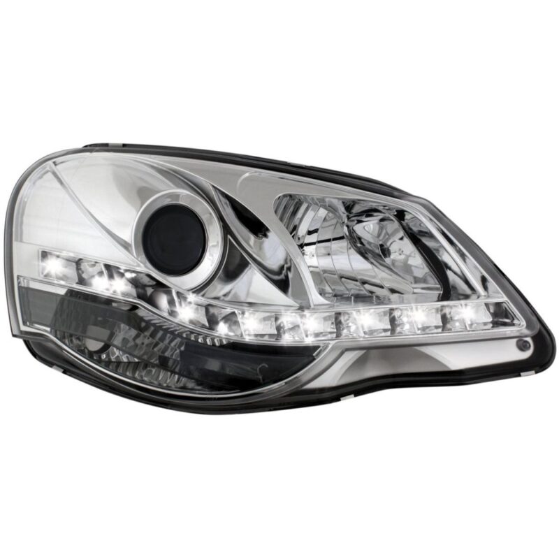 Φανάρια εμπρός led για Vw Polo 9N2 (2005-2009) - chrome , με λάμπες (Η1) - σετ 2τμχ. € 467,3