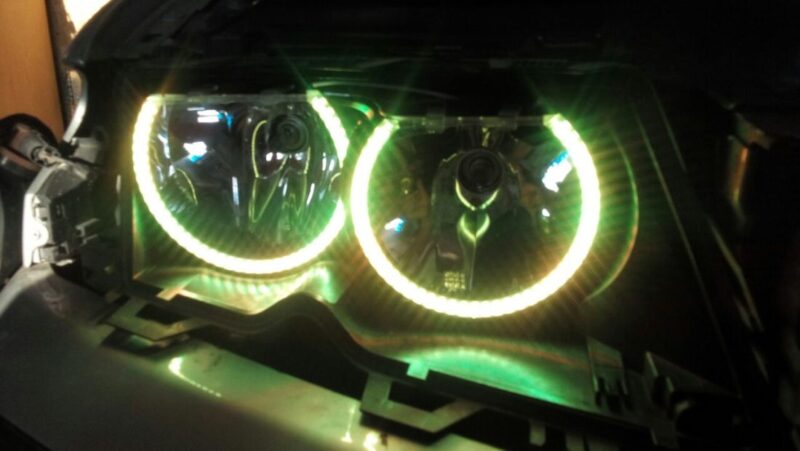 RGB δαχτυλίδια angel eyes led για BMW E46 coupe (2003+) - με εναλλαγή χρωμάτων € 64,1