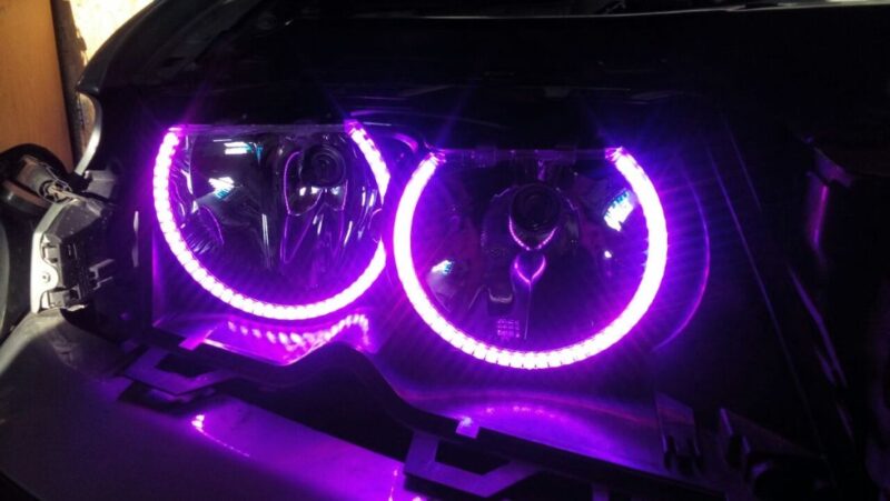 RGB δαχτυλίδια angel eyes led για BMW E46 coupe (2003+) - με εναλλαγή χρωμάτων € 64,1