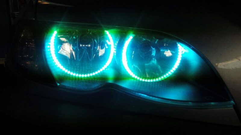 RGB δαχτυλίδια angel eyes led για BMW E46 coupe (2003+) - με εναλλαγή χρωμάτων € 64,1