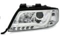 Φανάρια εμπρός lightbar για Audi A6 C5 (1997-2001) / Allroad 1999-2005 - χρωμίου , με λάμπες (Η1) - σετ 2τμχ. € 421,1