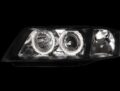 Φανάρια εμπρός angel eyes για Audi A6 (2001-2003) - μαύρα , χωρίς λάμπες (Η7) - σετ 2τμχ. € 259,1