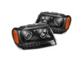 Φανάρια εμπρός led angel eyes για Jeep Grand Cherokee (1999-2005) - μαύρα , χωρίς λάμπες (Η7) - σετ 2τμχ. € 301,1