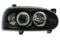 Φανάρια εμπρός angel eyes για Vw Golf ΙΙΙ - μαύρα , με λάμπες (Η1) - σετ 2τμχ. € 205,1