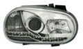 Φανάρια εμπρός led devil eyes για Vw Golf IV - chrome , με λάμπες (Η1) - σετ 2τμχ. € 331,1