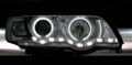 Φανάρια εμπρός με φώτα ημέρας και angel eyes για BMW X5 (1999-2003) - μαύρα , με λάμπες (Η1) - σετ 2τμχ. € 421,1