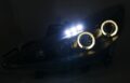 Φανάρια εμπρός led angel eyes για Peugeot 207 (2006-2009) , μαύρα , με λάμπες (Η1) - σετ 2τμχ. € 368,3