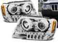 Φανάρια εμπρός angel eyes CCFL για Jeep Grand Cherokee (1999-2005) - chrome , χωρίς λάμπες (Η7) - σετ 2τμχ. € 347,3