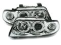 Φανάρια εμπρός angel eyes για Audi A4 (1995-1998) - chrome , με λάμπες (Η1) - σετ 2τμχ. € 269,3