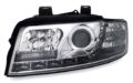 Φανάρια εμπρός led Dayline για Audi A4 (2001-2004) - χρωμίου , με λάμπες (Η1) - σετ 2τμχ. € 331,1