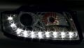 Φανάρια εμπρός led Dayline για Audi A4 (2001-2004) - μαύρα , χωρίς λάμπες (Η7) - σετ 2τμχ. € 410,9