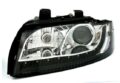 Φανάρια εμπρός led Dayline για Audi A4 (2001-2004) - μαύρα , χωρίς λάμπες (Η7) - σετ 2τμχ. € 410,9