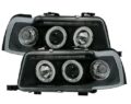 Φανάρια εμπρός angel eyes για Audi 80 B4 (1991-1994) - μαύρα , με λάμπες (Η1) - σετ 2τμχ. € 247,1