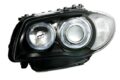 Φανάρια εμπρός angel eyes για BMW E87 (2004-2011) - μαύρα , χωρίς λάμπες (Η7) - σετ 2τμχ. € 444,5