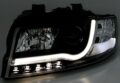 Φανάρια εμπρός led Lightbar Design για Audi A4 B6 (2001-2004) -μαύρα , με λάμπες (Η1) - σετ 2τμχ. € 502,7