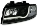 Φανάρια εμπρός led Lightbar Design για Audi A4 B6 (2001-2004) -μαύρα , με λάμπες (Η1) - σετ 2τμχ. € 502,7