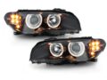 Φανάρια εμπρός angel eyes για BMW E46 coupe με led φλας (2003-2006) , χωρίς λάμπες (Η7) - σετ 2τμχ. € 460,1